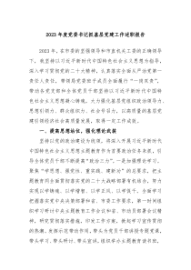 2023年度党委书记抓基层党建工作述职报告
