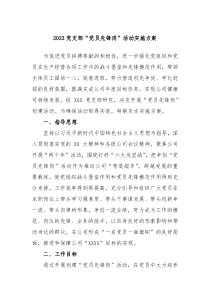 20XX党支部党员先锋岗活动实施方案