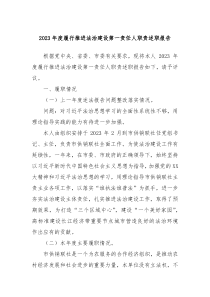 2023年度履行推进法治建设第一责任人职责述职报告