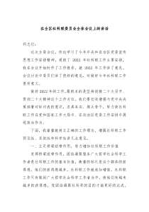 20XX年在全区社科联委员会全体会议上的讲话