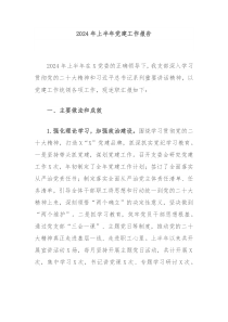 2024年上半年党建工作报告