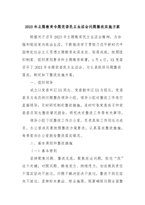 20XX年主题教育专题党委民主生活会问题整改实施方案