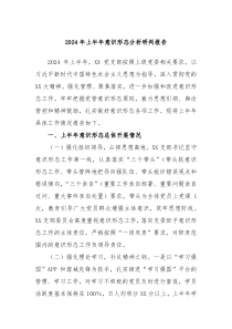 2024年上半年意识形态分析研判报告