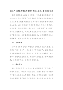 20XX年主题教育暨教育整顿专题民主生活会整改落实方案