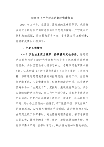 2024年上半年述职述廉述党建报告