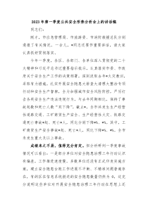 20XX年第一季度公共安全形势分析会上的讲话稿