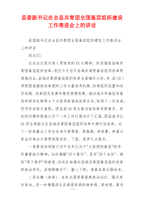 县委副书记在全县共青团全国基层组织建设工作推进会上的讲话
