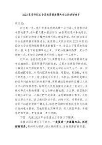 2篇20XX县委书记在全县高质量发展大会上的讲话发言