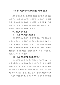 20XX基层党支部标准化规范化建设工作情况报告