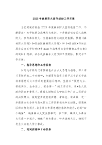 20XX年森林防火宣传活动工作方案