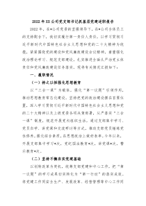 20XX年XX公司党支部书记抓基层党建述职报告