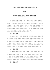 2篇20XX年村级发展壮大集体经济工作方案
