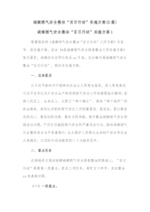 2篇城镇燃气安全整治百日行动实施方案