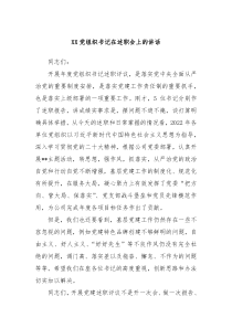 XX党组织书记在述职会上的讲话