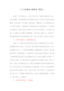 二十大开幕式心得体会党员