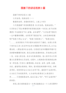 国旗下的讲话范例3篇