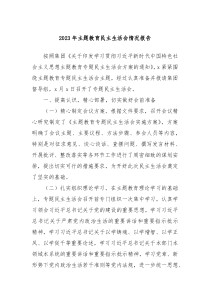 20XX年主题教育民主生活会情况报告