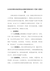 XX县农村综合性改革试点试验区扶持农家乐民宿发展方案