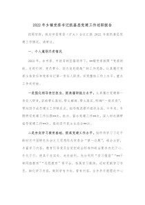 20XX年乡镇党委书记抓基层党建工作述职报告