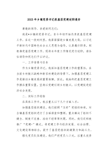 20XX年乡镇党委书记抓基层党建述职报告