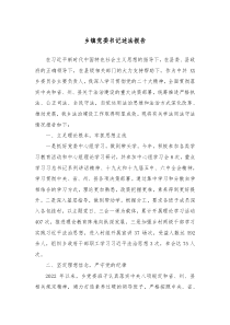 20XX年乡镇党委书记述法报告