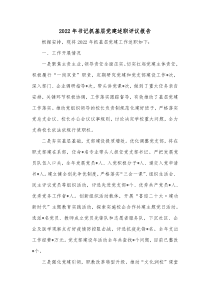 20XX年书记抓基层党建述职评议报告