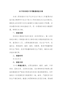 XX市农村统计专项数据核查方案