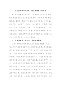 公司党员领导干部第二批主题教育心得体会