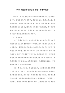 20XX年党委书记抓基层党建工作述职报告