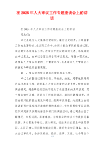 在2025年人大审议工作专题座谈会上的讲话