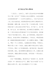 关于安全生产的心得体会