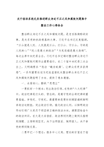 关于组织系统扎实推进群众身边不正之风和腐败问题集中整治工作心得体会