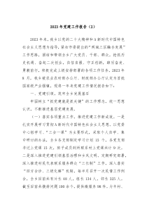 20XX年党建工作报告2