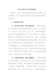 20XX年党总支书记述职报告