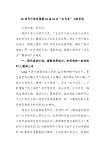 XX领导干部某集团XX届XX次双代会上的讲话