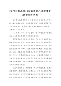 参加凝心铸魂强根基团结奋进新征程主题教育暨骨干盟员培训班的心得体会