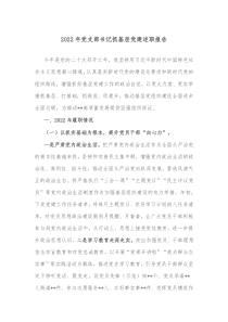 20XX年党支部书记抓基层党建述职报告