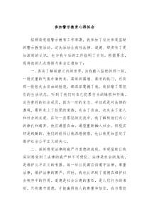 参加警示教育心得体会