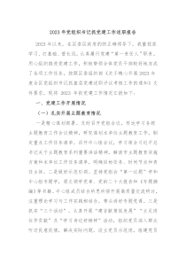 20XX年党组织书记抓党建工作述职报告