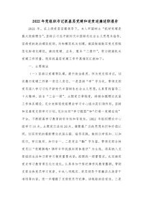 20XX年党组织书记抓基层党建和述责述廉述职报告