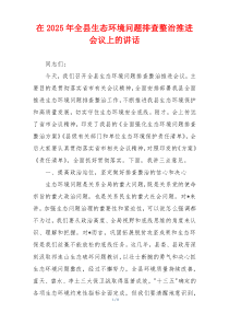 在2025年全县生态环境问题排查整治推进会议上的讲话