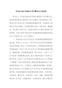 书记在20XX年组织工作专题会议上的讲话
