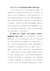 学习2月21日中央政治局会议精神心得体会发言