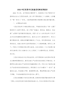 20XX年区党委书记抓基层党建述职报告