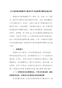 关于做好教育整顿学习教育环节自查梳理问题的实施方案