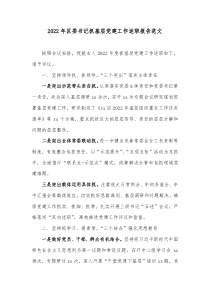 20XX年区委书记抓基层党建工作述职报告范文