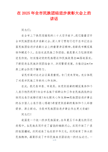 在2025年全市民族团结进步表彰大会上的讲话
