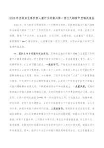 20XX年区政府主要负责人履行乡村振兴第一责任人职责年度情况报告