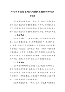 关于岁末年初安全生产重大风险隐患排查整治行动专项行动方案