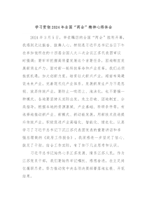 学习贯彻2024年全国两会精神心得体会2